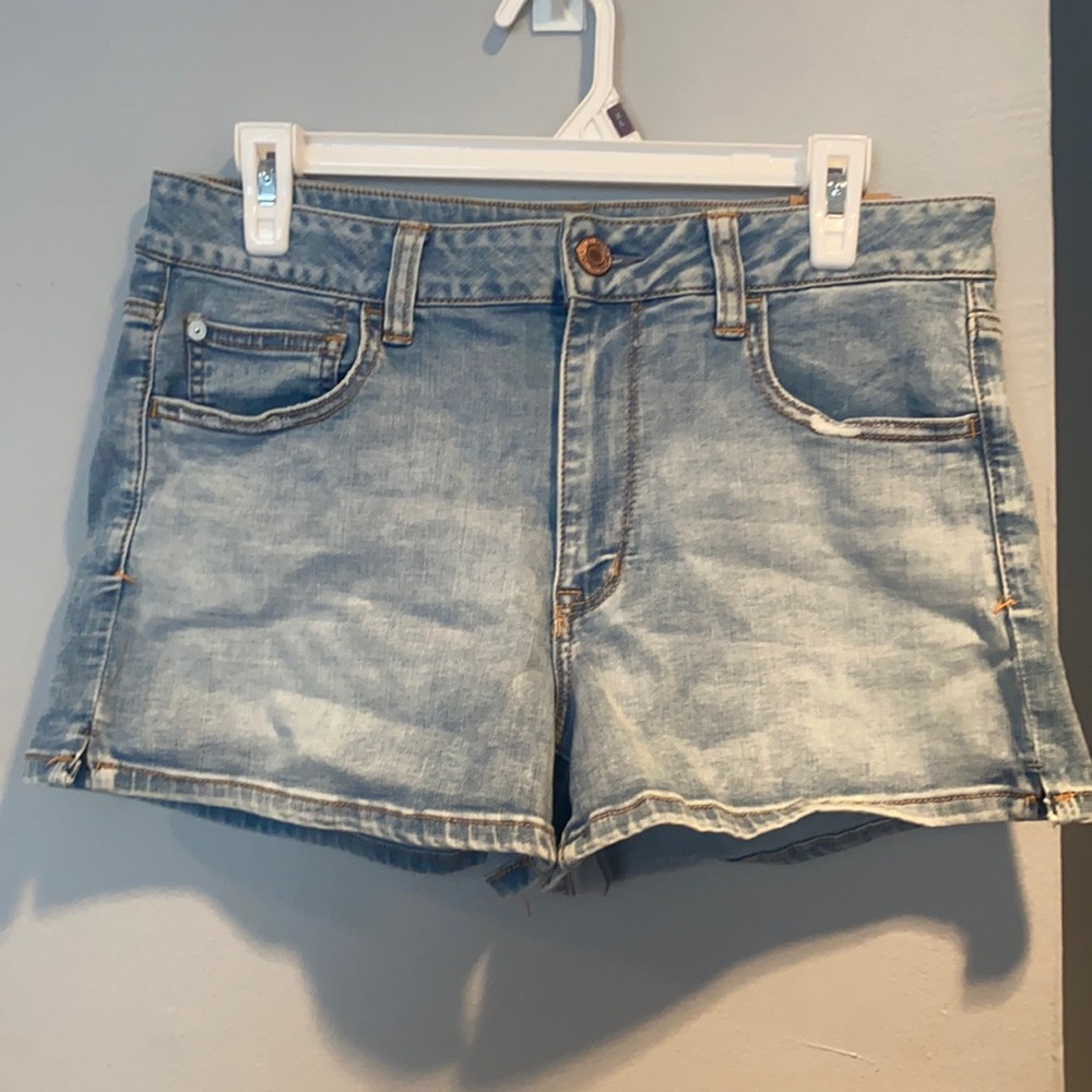 American eagle size 14 denim high rise shorties